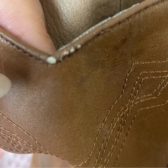 Vintage Tan Biege Heeled Cowboy Boots Women's 7.5 - Picture 7 of 9